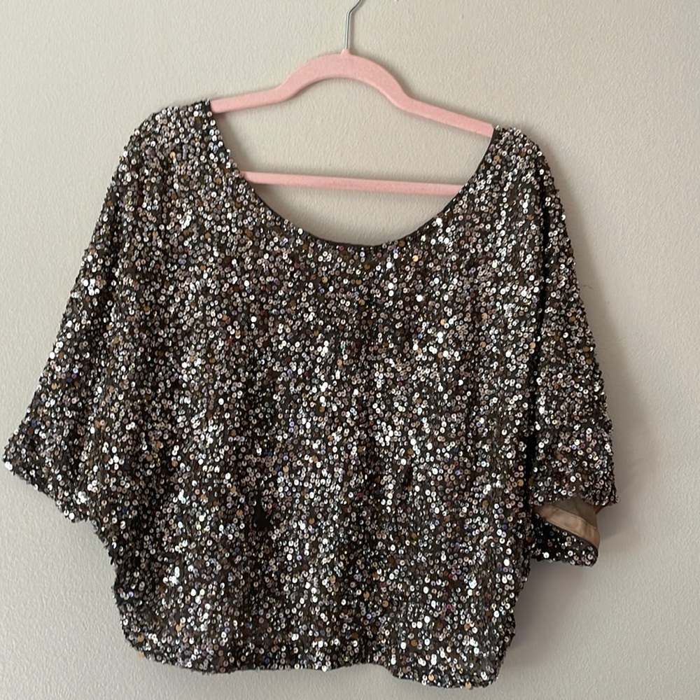 Golden and silver sequin blouse